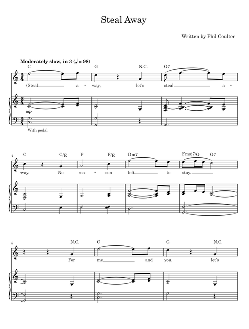 STEAL AWAY - PHIL COULTER