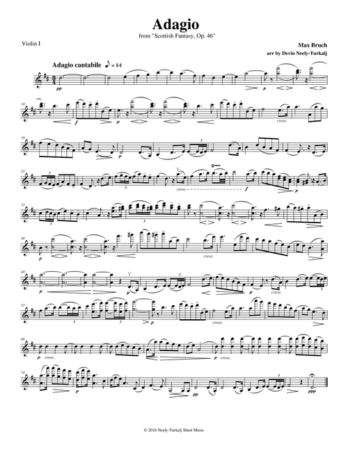 Adagio from Scottish Fantasy (Arr. Devin Neely-Turkalj) - Max Bruch (Chamber Orchestra)
