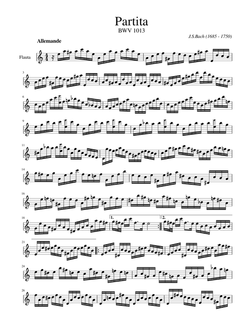 Partita BWV 1013 (Recorder) - J. S. Bach