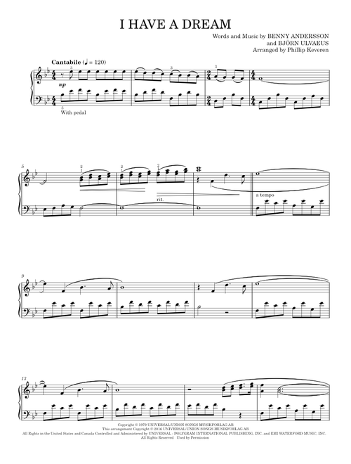 I Have A Dream - ABBA (Piano Solo)