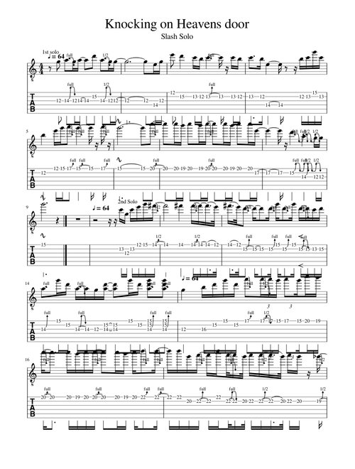 Knocking on Heavens door Slash Solo
