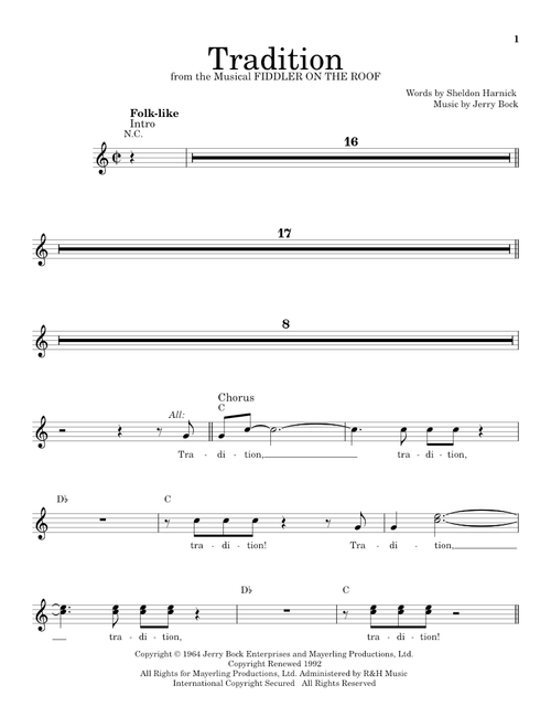 Tradition - Sheldon Harnick, Jerry Bock (Pro Vocal)
