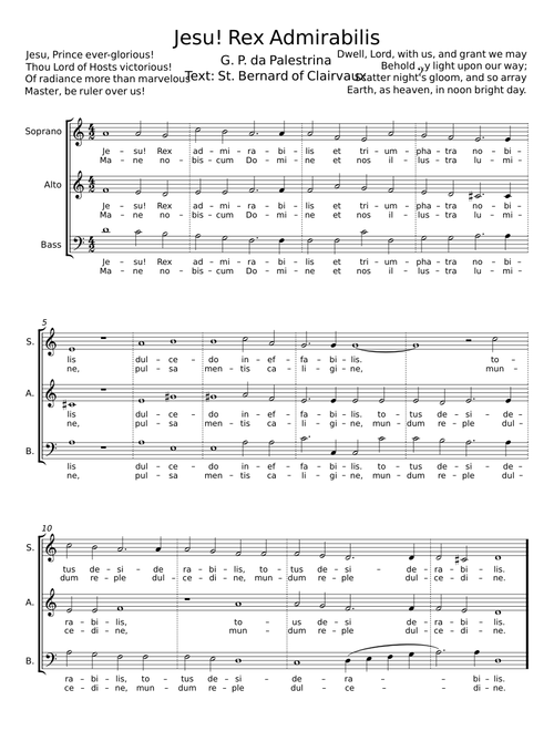 Jesu Rex admirabilis - Giovanni Pierluigi da Palestrina