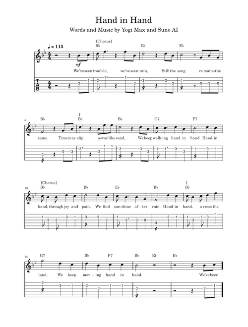 Hand in Hand in Bb Major