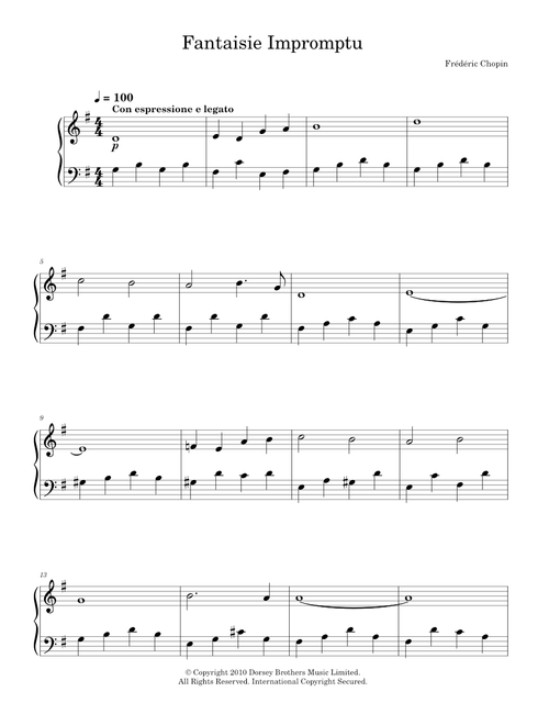 Fantaisie Impromptu - Frederic Chopin (Easy Piano)