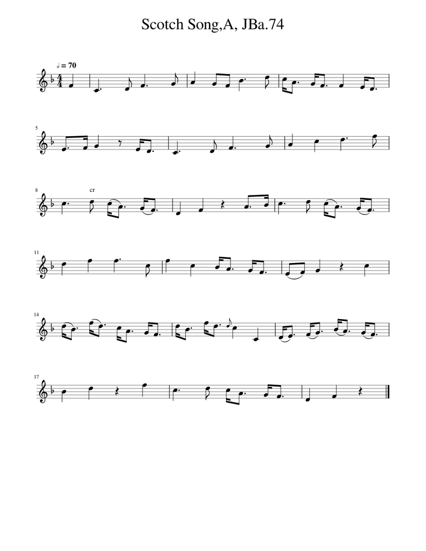 Scotch Song,A, JBa.74 Sheet music for Piano (Solo)