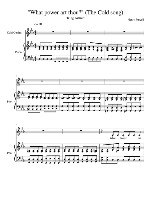 Henry Purcell "King Arthur" "What power art thou?" (The Cold song)