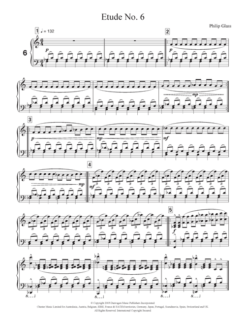 Etude No. 6 - Philip Glass (Piano Solo)