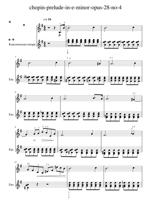 Chopin Prelude in E Minor Opus 28 No 4