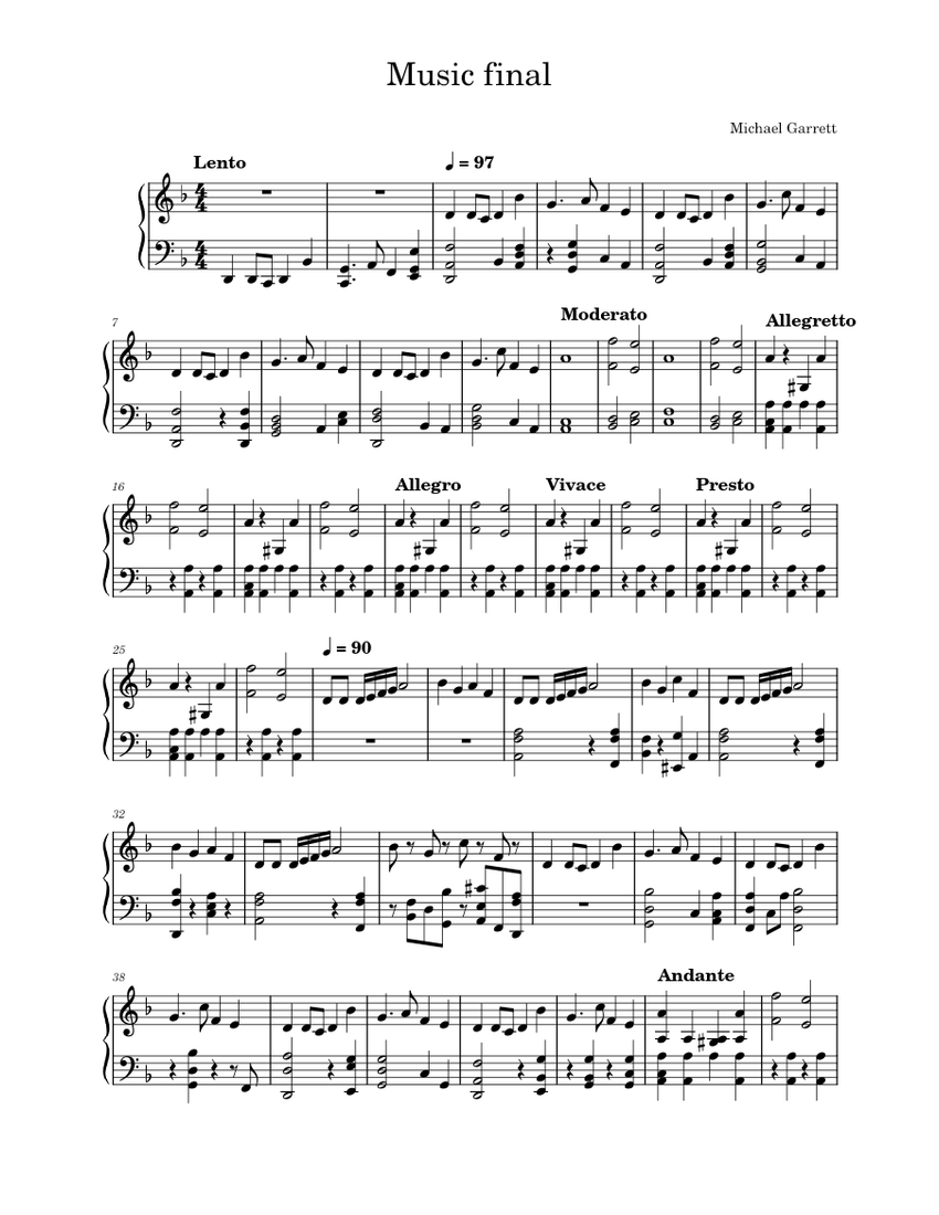 Music FInal Sheet music for Piano (Solo) Easy | Musescore.com
