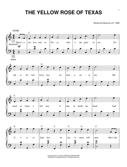 The Yellow Rose Of Texas (Arr. Gary Meisner) - Traditional (Accordion)