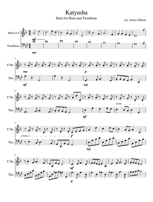 Katyusha - Duet for Horn and Trombone