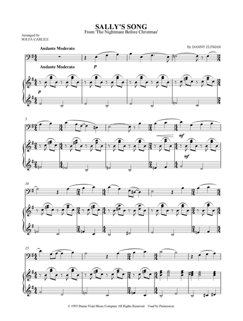 Sally's Song (Arr. S Carlile) - Danny Elfman (Bassoon and Piano)