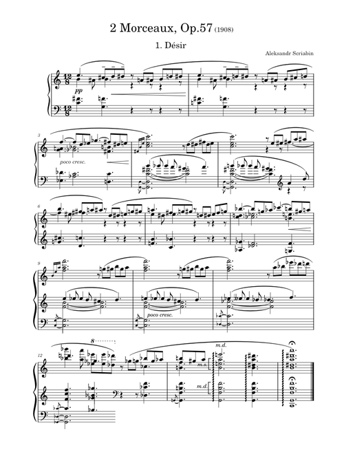 2 Pieces, Op.57 – Alexander Scriabin