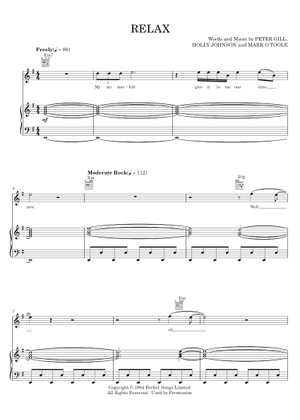 Relax – Frankie goes to Hollywood Sheet Music with Chords for