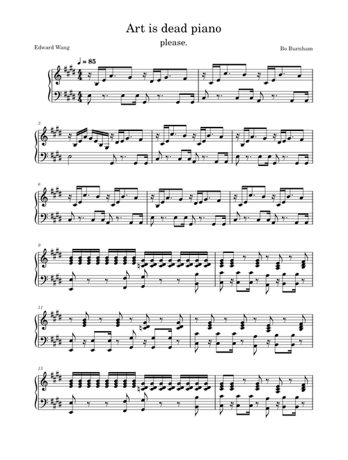 Art is dead piano part
