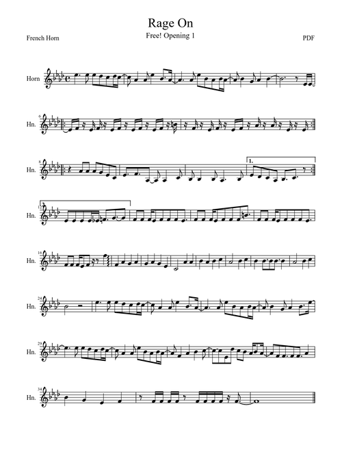 Rage On Free! Opening 1 French Horn