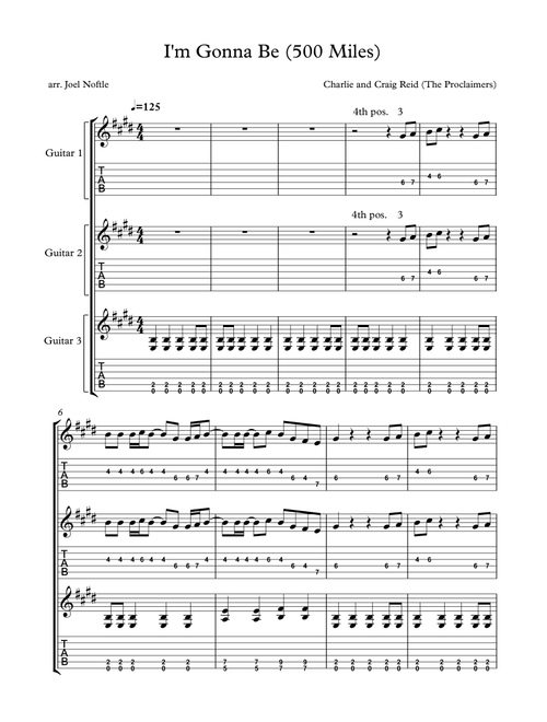 I'm Gonna Be (500 Miles) (Arr. Joel Noftle) - Steven Curtis Chapman (Guitar Ensemble)