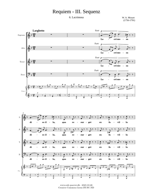 Requiem, 8. Lacrimosa - Mozart