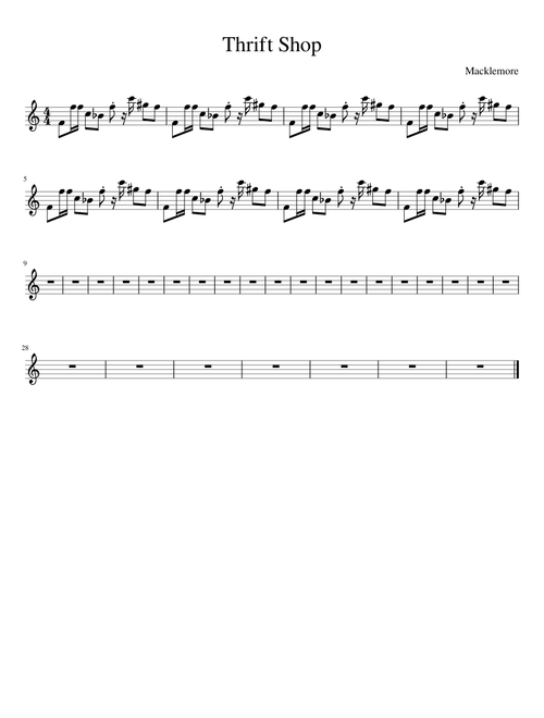 Thrift Shop for Alto/Bari sax