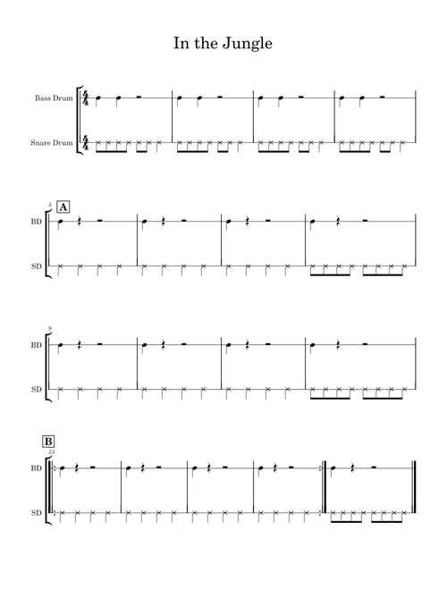 The Lion Sleeps Tonight – George David Weiss, Hugo Peretti, and Luigi Creatore The Lion Sleeps Tonight - Basic Percussion