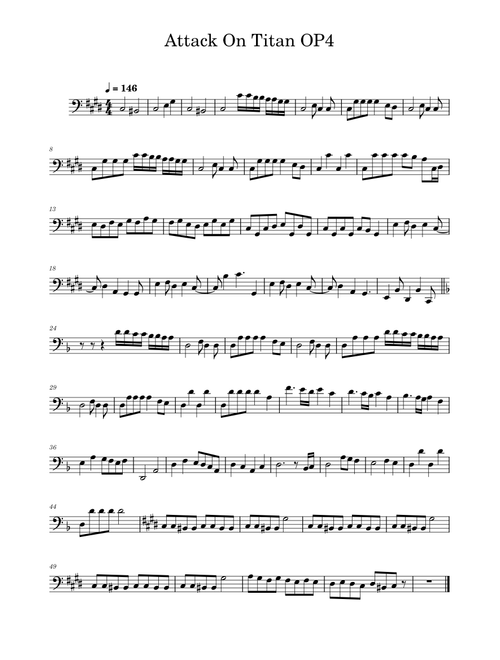 Attack On Titan OP 4- Cello