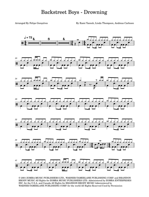 Drowning (Arr. The Ninja) - Backstreet Boys (Drums)