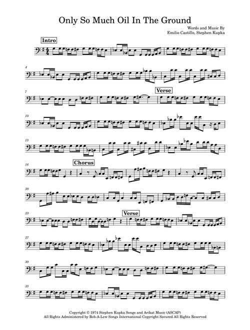 Only So Much Oil In The Ground (Arr. Marcus Gram Jacobsen) - Tower Of Power (Bass Guitar (without TAB))