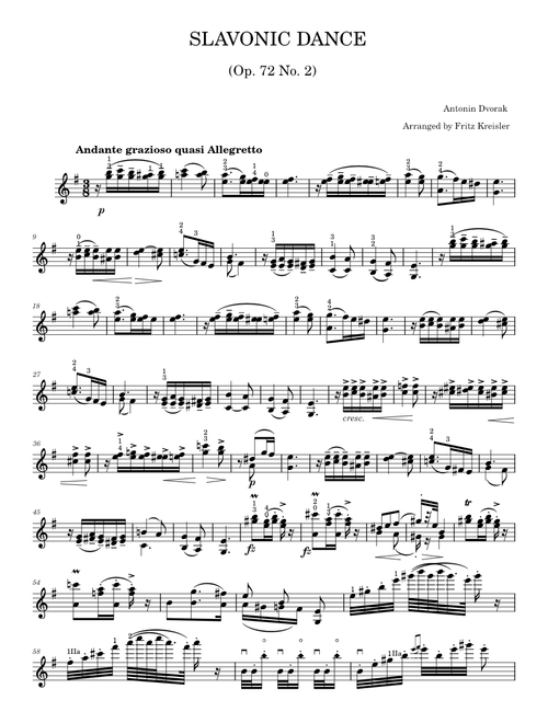 Slavonic Dance in E Minor, Op. 72, No. 2 (arr. Fritz Kreisler)