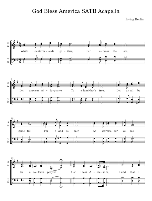 God Bless America - Irving Berlin