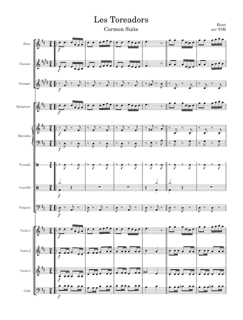Les Toréadors – Georges Bizet carmen_score
