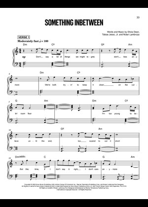 Play Official version of Something Inbetween Sheet Music by Olivia Dean ...