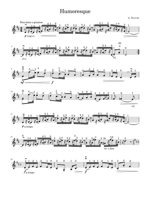 8 Humoresques, Op.101 – Antonín Dvořák - n°7 - con cambio posizioni