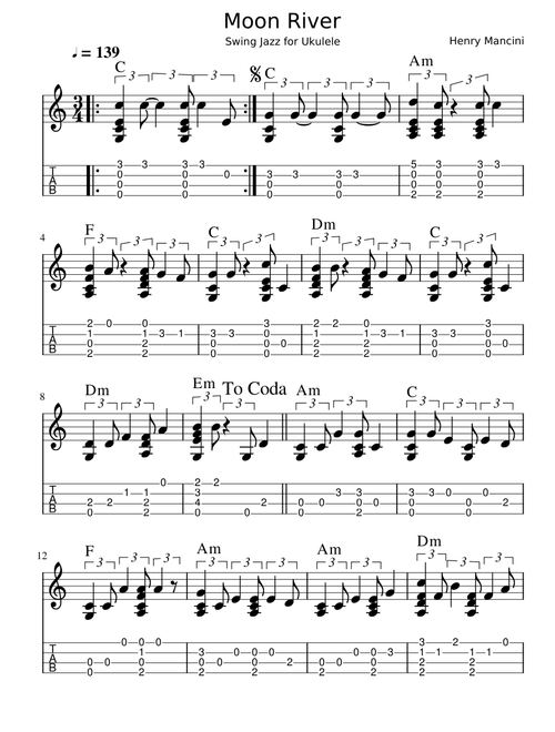 Moon River for Jazz Ukulele