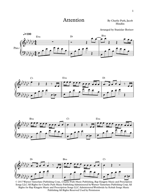Attention (Arr. Stanislav Borisov) - Charlie Puth (Piano Solo)
