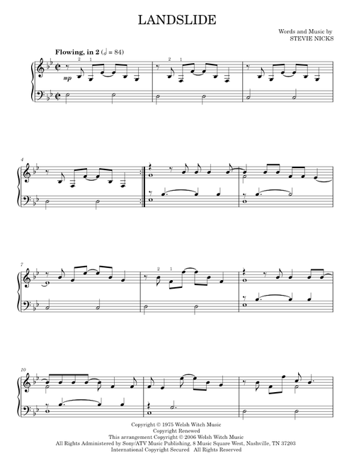Landslide - Fleetwood Mac, Stevie Nicks (Piano Solo)