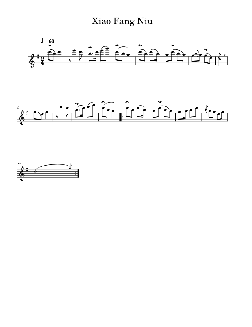 Xiao Flute Notes.pdf Xiao Fang Niu Sheet Music for Flute other (Solo) | MuseScore.com