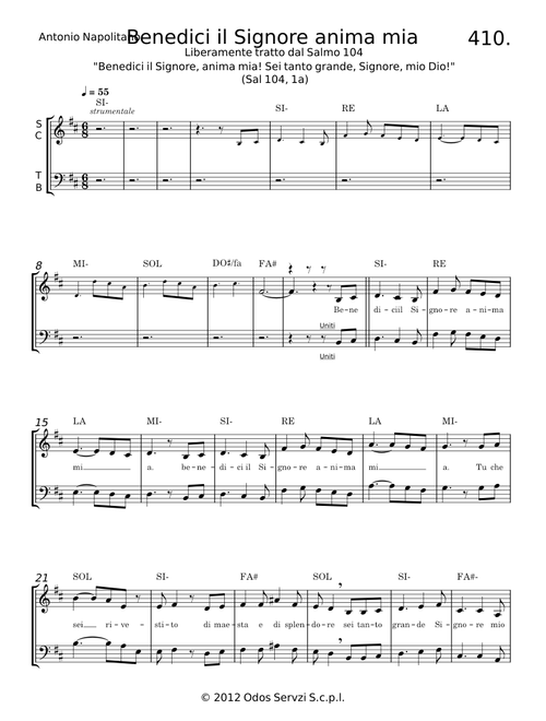 Benedici il Signore anima mia - Antonio Napolitano