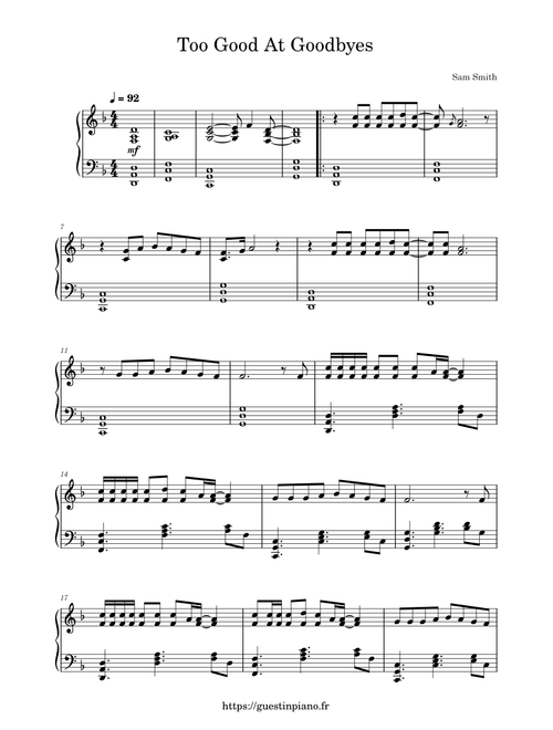 Too Good At Goodbyes - Sam Smith