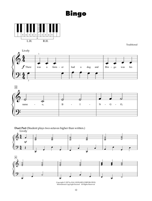 Bingo - Traditional (5-Finger Piano)