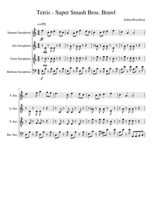 Tetris - Sax Quartet (WIP)