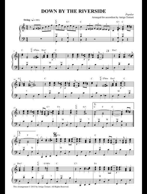 Down by the Riverside (Solo Accordion) (Arr. Arrigo Tomasi) - Popular (Accordion)