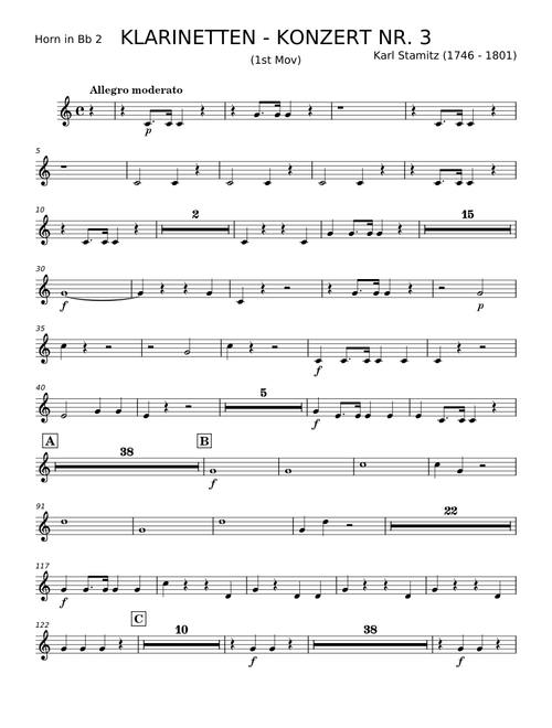 Clarinet Concerto No.3 in B-flat major - Carl Philipp Stamitz