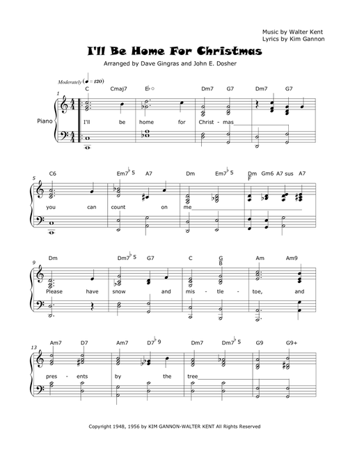 I'll Be Home For Christmas (Arr. Dave Gingras, John E. Dosher) - Rascal Flatts (Piano Vocal)