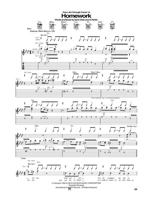 Homework - Otis Rush (Guitar Tab)