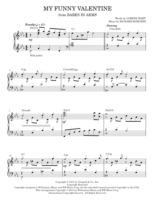 My Funny Valentine [Jazz version] (arr. Brent Edstrom) - Lorenz Hart, Rodgers & Hart (Piano Solo)