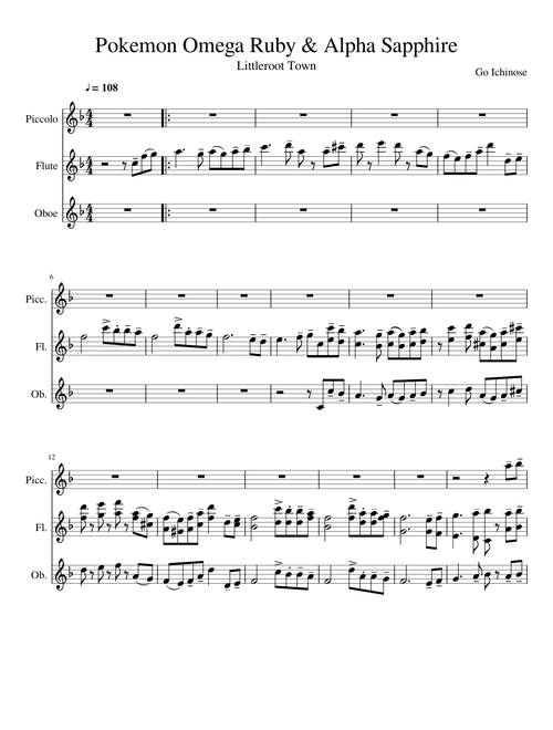 Pokemon ORAS - Littleroot Town - Piccolo, Flute, and Oboe