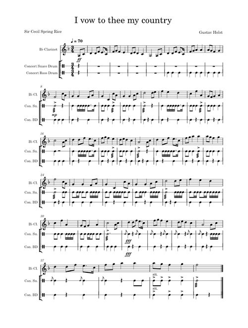 I vow to thee, my country, H.148 – Gustav Holst I vow to thee, my country – Gustav Holst