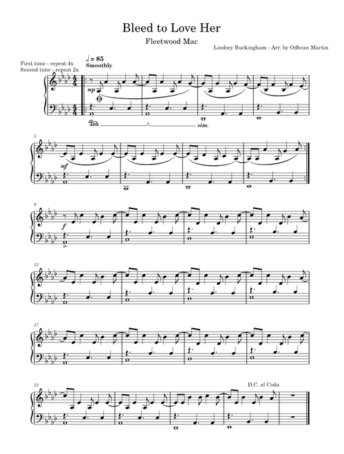 Bleed To Love Her (Piano Arrangement) – Fleetwood Mac