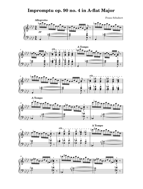 Impromptu op. 90 d. 899 no. 4 in A-flat Major - Franz Schubert
